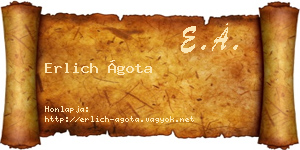 Erlich Ágota névjegykártya